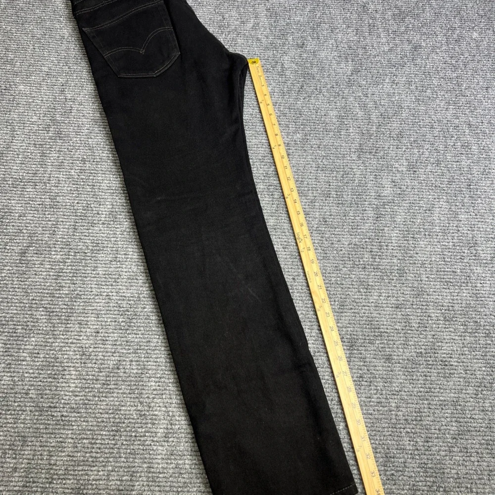 Levis 505 Regular Fit Straight Leg Black Denim Jeans Mens 33x34